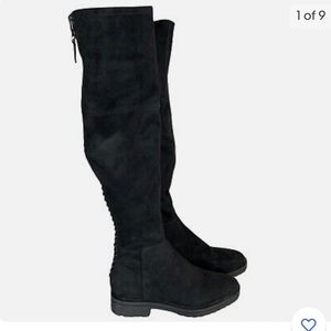 EUC! Kendall & Kylie Womens Black Over the Knee Boots Faux Suede Jasper 2